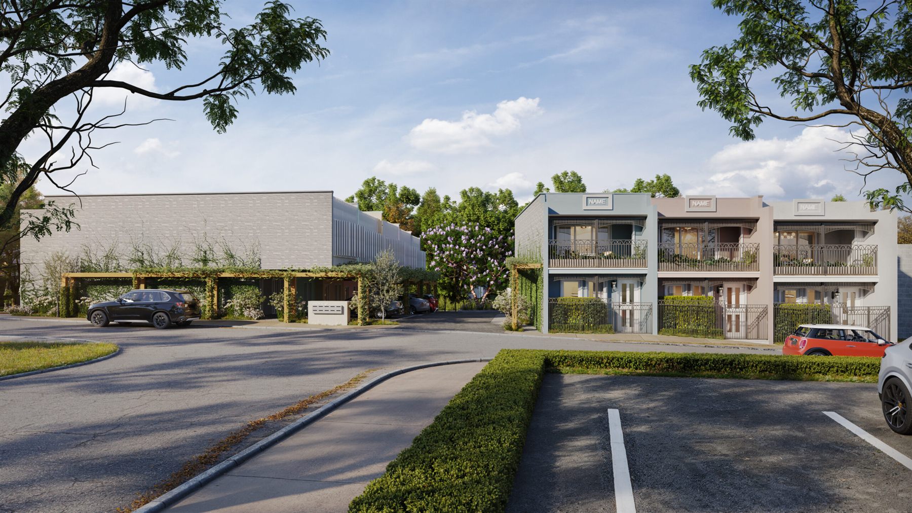 Streetscape render of Royal Terraces